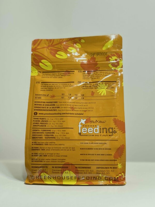 Feeding short Flowering. Green House Powder Feeding Short Flowering 0,5 кг Удобрение минеральное для растений с коротким циклом